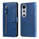For Huawei nova 12 Pro Calf Texture Zipper Leather Phone Case(Blue) - 1