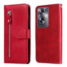 For OPPO A79 5G Fashion Calf Texture Zipper Leather Phone Case(Red) - 1