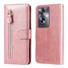 For OPPO A79 5G Fashion Calf Texture Zipper Leather Phone Case(Rose Gold) - 1