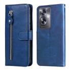 For OPPO A79 5G Fashion Calf Texture Zipper Leather Phone Case(Blue) - 1
