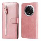 For OPPO A3 Pro 5G Fashion Calf Texture Zipper Leather Phone Case(Rose Gold) - 1