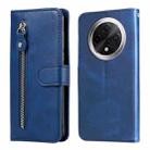 For OPPO A3 Pro 5G Fashion Calf Texture Zipper Leather Phone Case(Blue) - 1