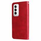 For OPPO Reno12 5G Global Fashion Calf Texture Zipper Leather Phone Case(Red) - 3