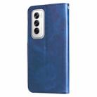 For OPPO Reno12 5G Global Fashion Calf Texture Zipper Leather Phone Case(Blue) - 3