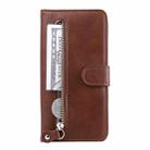 For OPPO Reno12 5G Global Fashion Calf Texture Zipper Leather Phone Case(Brown) - 2