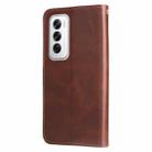 For OPPO Reno12 5G Global Fashion Calf Texture Zipper Leather Phone Case(Brown) - 3