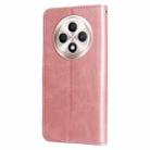 For OPPO Reno12 F 5G Global Fashion Calf Texture Zipper Leather Phone Case(Rose Gold) - 3