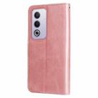 For OPPO A3 Pro 5G Global / India Fashion Calf Texture Zipper Leather Phone Case(Rose Gold) - 3