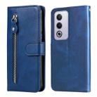 For OPPO A3 Pro 5G Global / India Fashion Calf Texture Zipper Leather Phone Case(Blue) - 1