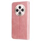 For OPPO Reno12 F 4G Fashion Calf Texture Zipper Leather Phone Case(Rose Gold) - 3