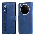 For OPPO Find X8 Fashion Calf Texture Zipper Leather Phone Case(Blue) - 1