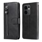 For OPPO Reno13 F 4G / 5G Fashion Calf Texture Zipper Leather Phone Case(Black) - 1