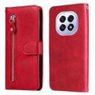 For OPPO F29 5G Global Fashion Calf Texture Zipper Leather Phone Case(Red) - 1