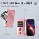 For OPPO F29 5G Global Fashion Calf Texture Zipper Leather Phone Case(Rose Gold) - 3