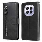 For OPPO F29 5G Global Fashion Calf Texture Zipper Leather Phone Case(Black) - 1