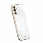 For Samsung Galaxy S23 FE 5G XINLI Straight Edge 6D Electroplate TPU Phone Case(White) - 1