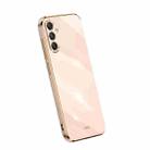 For Samsung Galaxy S23 FE 5G XINLI Straight Edge 6D Electroplate TPU Phone Case(Pink) - 1