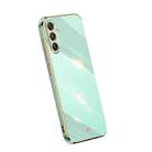 For Samsung Galaxy S23 FE 5G XINLI Straight Edge 6D Electroplate TPU Phone Case(Mint Green) - 1