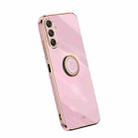 For Samsung Galaxy M34 5G XINLI Straight Edge 6D Electroplate TPU Phone Case with Ring Holder(Cherry Purple) - 1