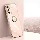 For Samsung Galaxy A05s XINLI Straight Edge 6D Electroplate TPU Phone Case with Ring Holder(Pink) - 1