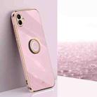 For Samsung Galaxy A04e 4G XINLI Straight Edge 6D Electroplate TPU Phone Case with Ring Holder(Cherry Purple) - 1