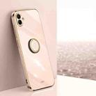 For Samsung Galaxy A04e 4G XINLI Straight Edge 6D Electroplate TPU Phone Case with Ring Holder(Pink) - 1