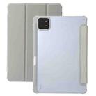 For Xiaomi Pad 6 3-Fold Clear Acrylic Leather Tablet Case(Grey) - 1