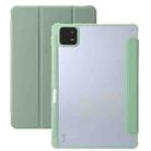 For Xiaomi Pad 6 Pro 3-Fold Clear Acrylic Leather Tablet Case(Green) - 1