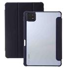 For Xiaomi Pad 6 Pro 3-Fold Clear Acrylic Leather Tablet Case(Dark Blue) - 1