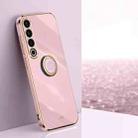 For Meizu 20 Pro 5G XINLI Straight Edge 6D Electroplate TPU Phone Case with Ring Holder(Cherry Purple) - 1