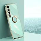 For Meizu 20 Pro 5G XINLI Straight Edge 6D Electroplate TPU Phone Case with Ring Holder(Mint Green) - 1