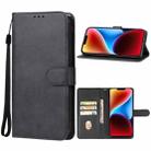 For iPhone 15 Plus Leather Phone Case(Black) - 1