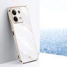 For Xiaomi Redmi Note 13 5G XINLI Straight Edge 6D Electroplate TPU Phone Case(White) - 1