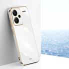 For Xiaomi Redmi Note 13 Pro+ XINLI Straight Edge 6D Electroplate TPU Phone Case(White) - 1