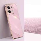 For Xiaomi Redmi Note 13 4G XINLI Straight Edge 6D Electroplate TPU Phone Case(Cherry Purple) - 1