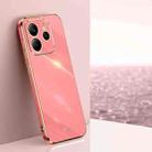 For Redmi Note 14 5G Global XINLI Straight Edge 6D Electroplate TPU Phone Case(Hawthorn Red) - 1