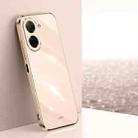 For Redmi A5 4G 171.7mm / Poco C71 XINLI Straight Edge 6D Electroplate TPU Phone Case(Pink) - 1