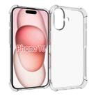 For iPhone 16 Shockproof Non-slip Thickening TPU Phone Case(Transparent) - 1