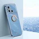 For Xiaomi Poco C55 4G XINLI Straight Edge 6D Electroplate TPU Phone Case with Ring Holder(Celestial Blue) - 1