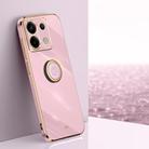 For Xiaomi Redmi Note 13 Pro XINLI Straight Edge 6D Electroplate TPU Phone Case with Ring Holder(Cherry Purple) - 1