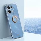 For Xiaomi Redmi Note 13 Pro XINLI Straight Edge 6D Electroplate TPU Phone Case with Ring Holder(Celestial Blue) - 1