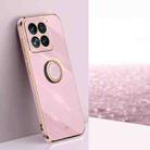 For Xiaomi 14 Pro XINLI Straight Edge 6D Electroplate TPU Phone Case with Ring Holder(Cherry Purple) - 1