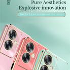 For OPPO A2 5G XINLI Straight Edge 6D Electroplate TPU Phone Case(Cherry Purple) - 3