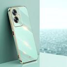For OPPO A2 5G XINLI Straight Edge 6D Electroplate TPU Phone Case(Mint Green) - 1