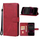 For Sharp Aquos R8 Leather Phone Case(Red) - 1