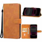 For Sharp Aquos R8 Leather Phone Case(Brown) - 1