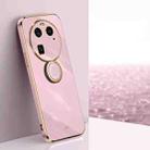 For OPPO Find X6 XINLI Straight Edge 6D Electroplate TPU Phone Case with Ring Holder(Cherry Purple) - 1