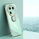 For OPPO Find X6 XINLI Straight Edge 6D Electroplate TPU Phone Case with Ring Holder(Mint Green) - 1