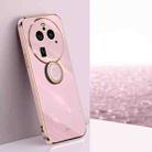 For OPPO Find X6 Pro XINLI Straight Edge 6D Electroplate TPU Phone Case with Ring Holder(Cherry Purple) - 1