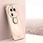 For OPPO Find X6 Pro XINLI Straight Edge 6D Electroplate TPU Phone Case with Ring Holder(Pink) - 1